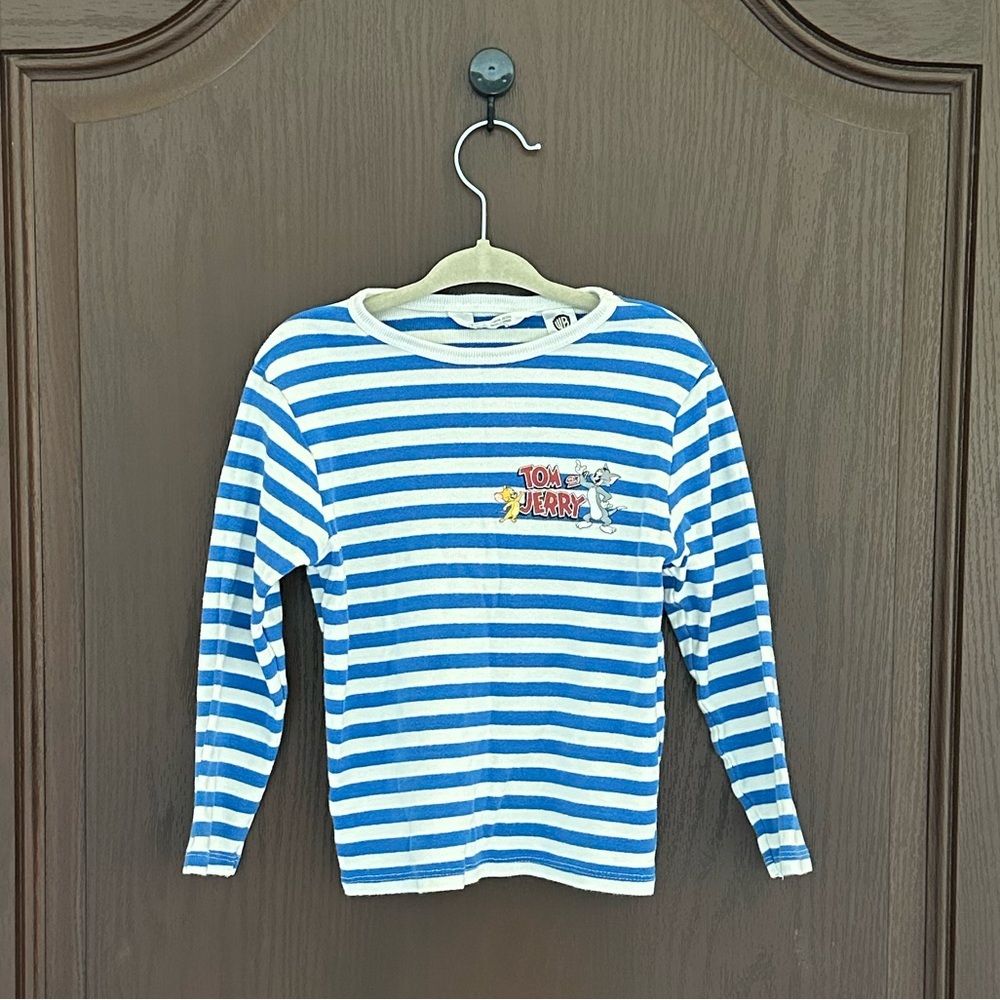 3/$15 H&M Tom and Jerry Striped Long Sleeve Shirt Kids Size 5T-6Y
